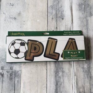 NWT - Play Ball Soccer Party Paper Banner Soccer - 6 ft.